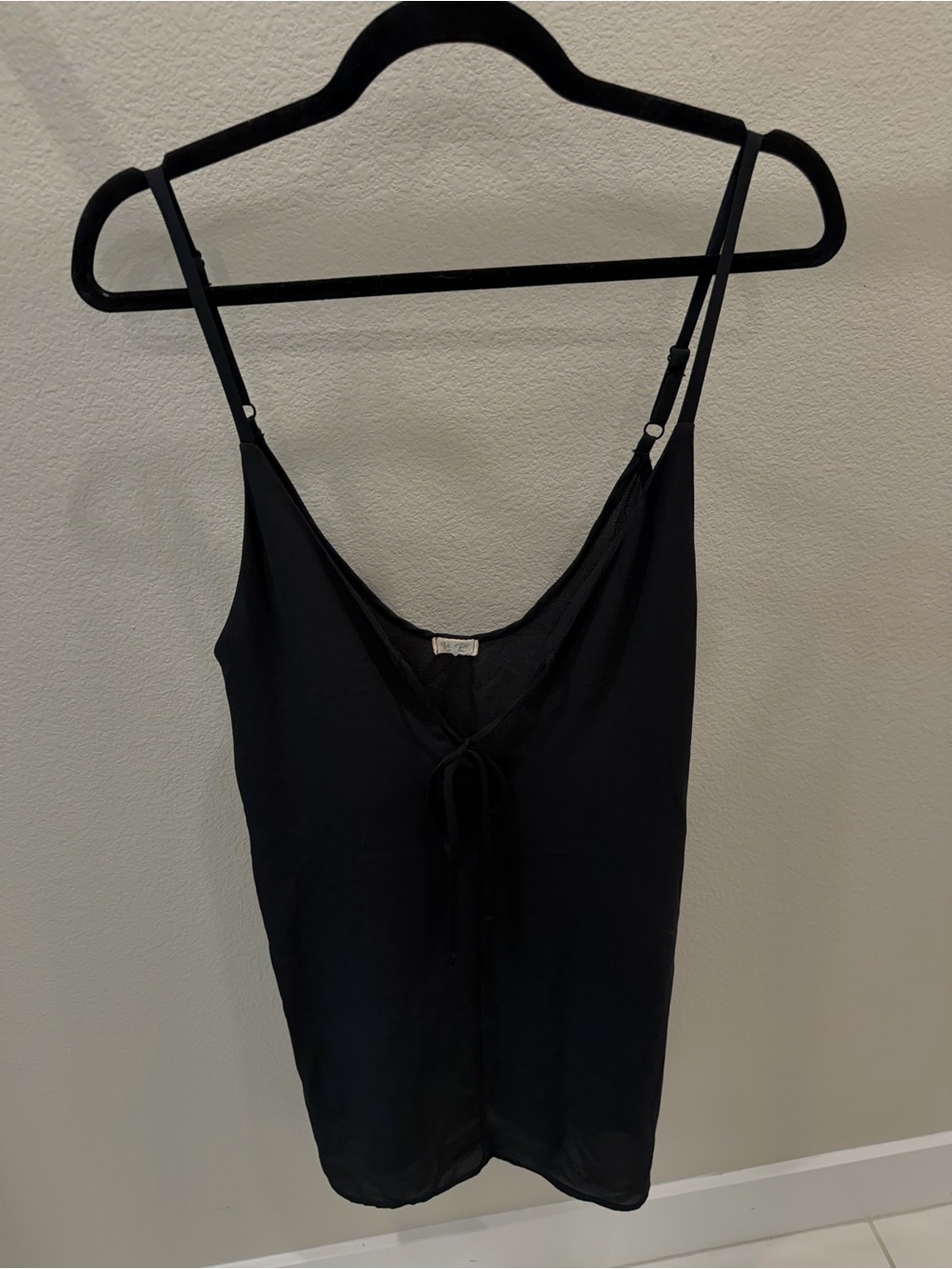 John Galt Black Spaghetti Strap V-Neck Dress